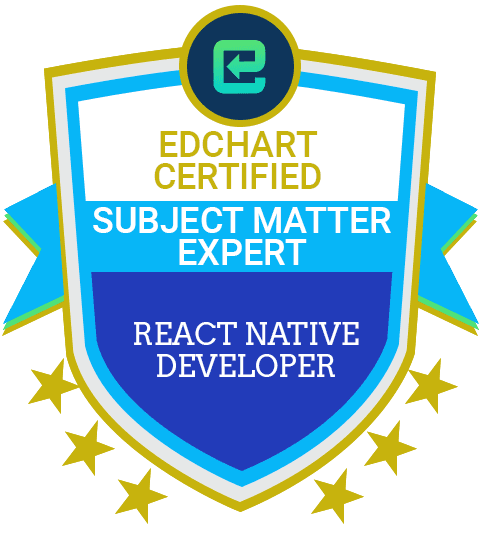 Edchart Certified React Native Developer Subject Matter Expert badge