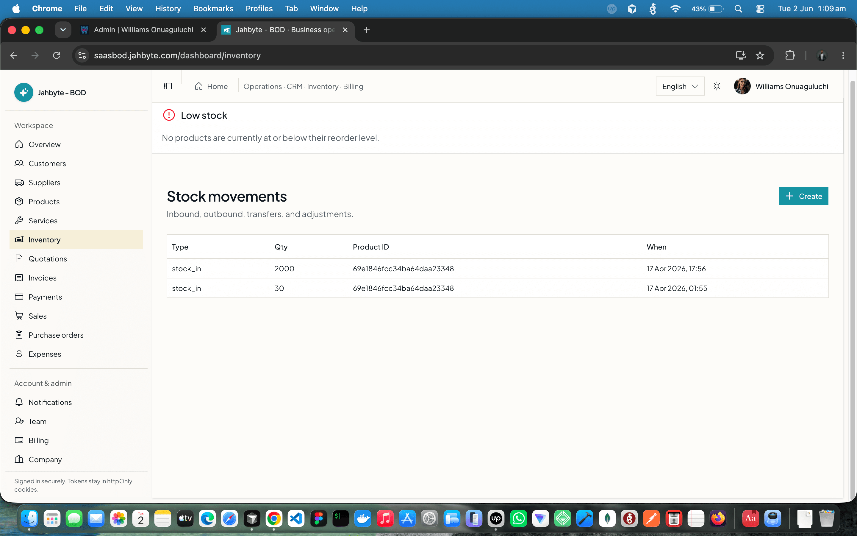 JAHBYTE BOD: Multi-Tenant Business Operations SaaS (CRM, Billing, Inventory) — screenshot 3 of 7