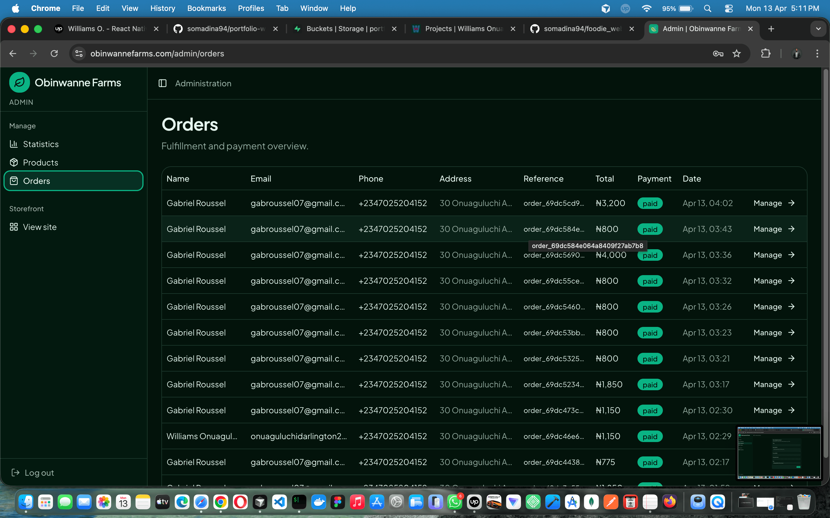 Obinwanne Farms — full-stack farm e-commerce with Paystack, admin ops & branded email — screenshot 5 of 18