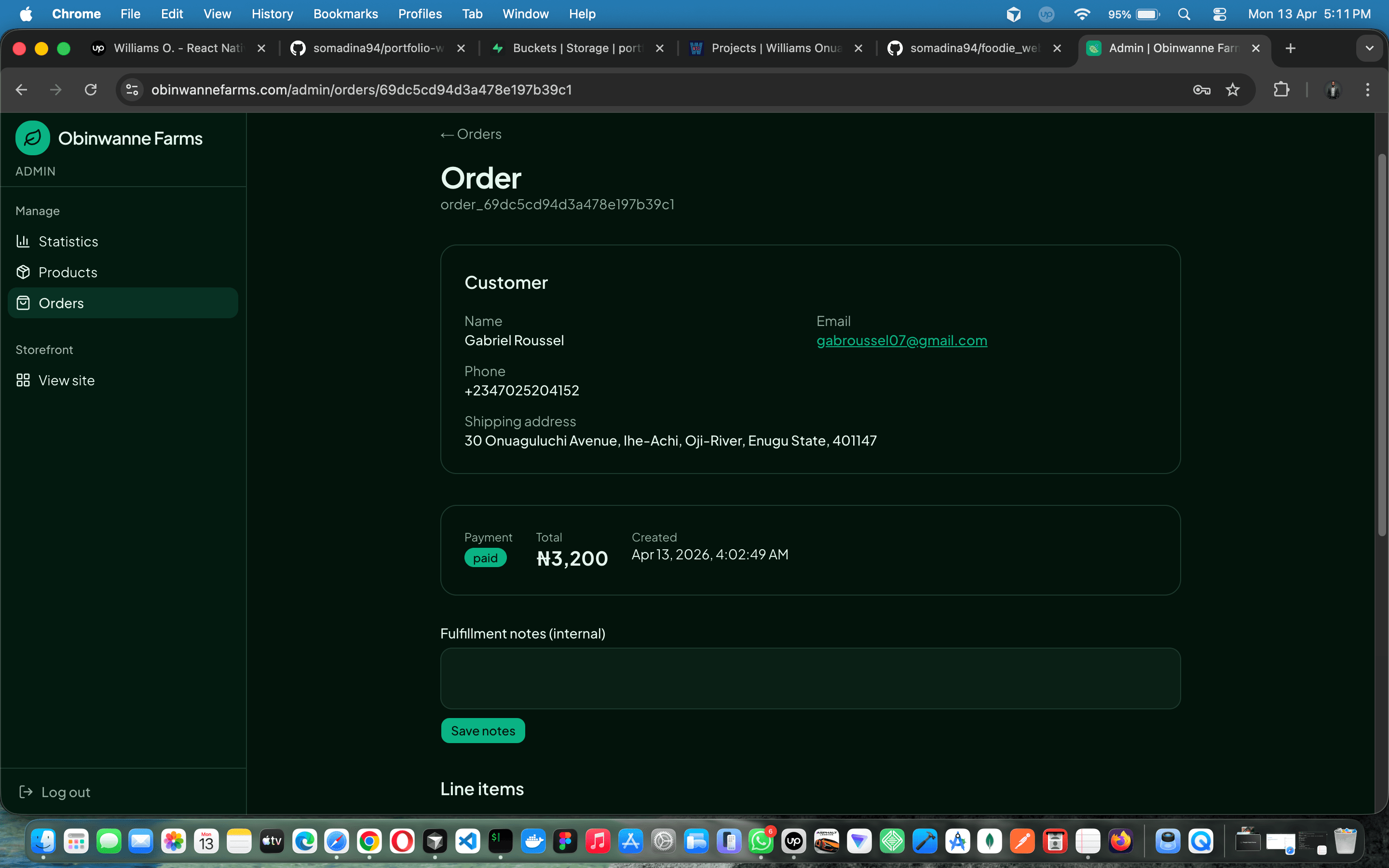 Obinwanne Farms — full-stack farm e-commerce with Paystack, admin ops & branded email — screenshot 6 of 18