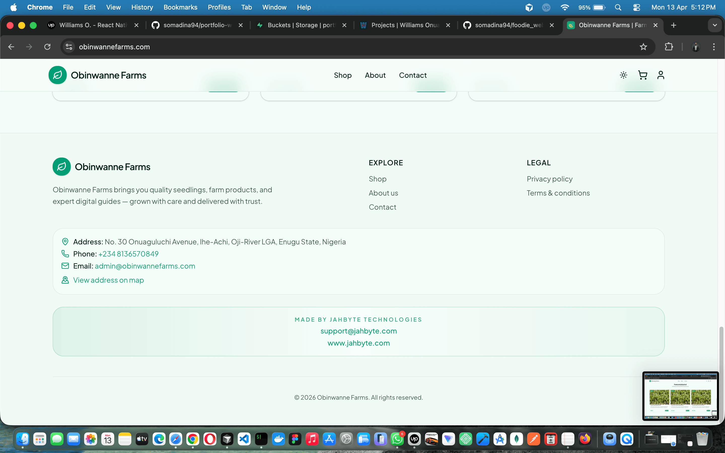 Obinwanne Farms — full-stack farm e-commerce with Paystack, admin ops & branded email — screenshot 13 of 18