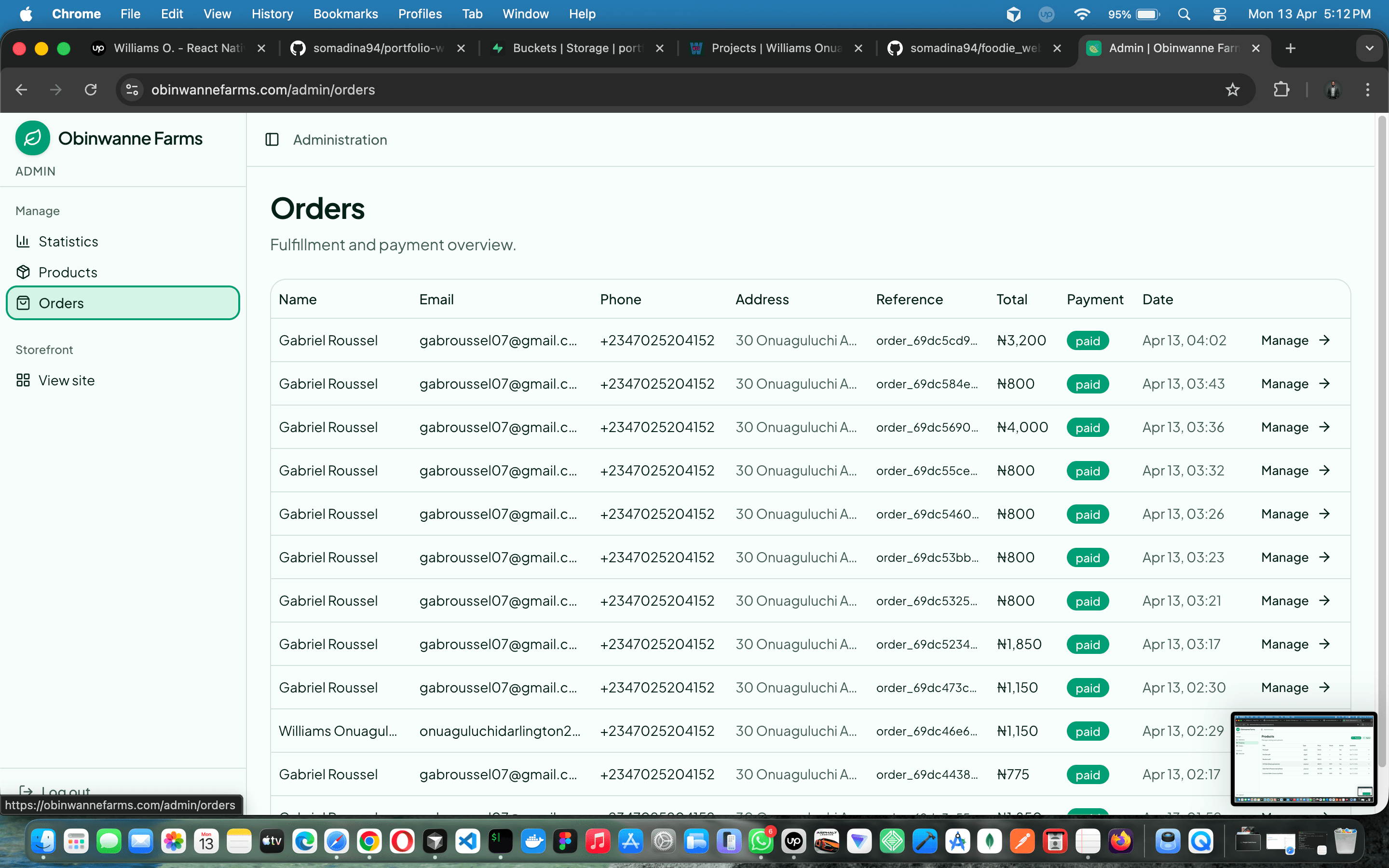 Obinwanne Farms — full-stack farm e-commerce with Paystack, admin ops & branded email — screenshot 9 of 18