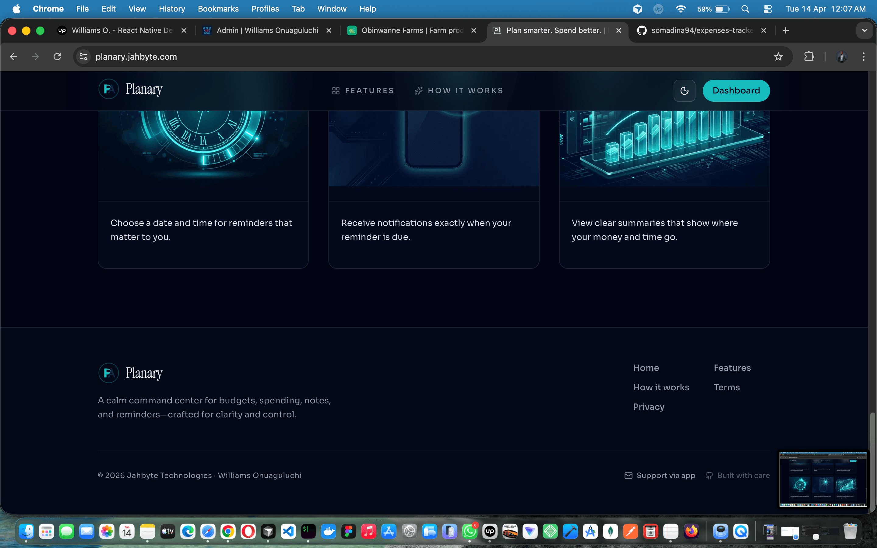 Planary — Full-Stack Personal Finance Web App | Next.js, React Query, shadcn/ui, Framer Motion | Budgets, Expenses, Notes & Push Notifications — screenshot 6 of 10