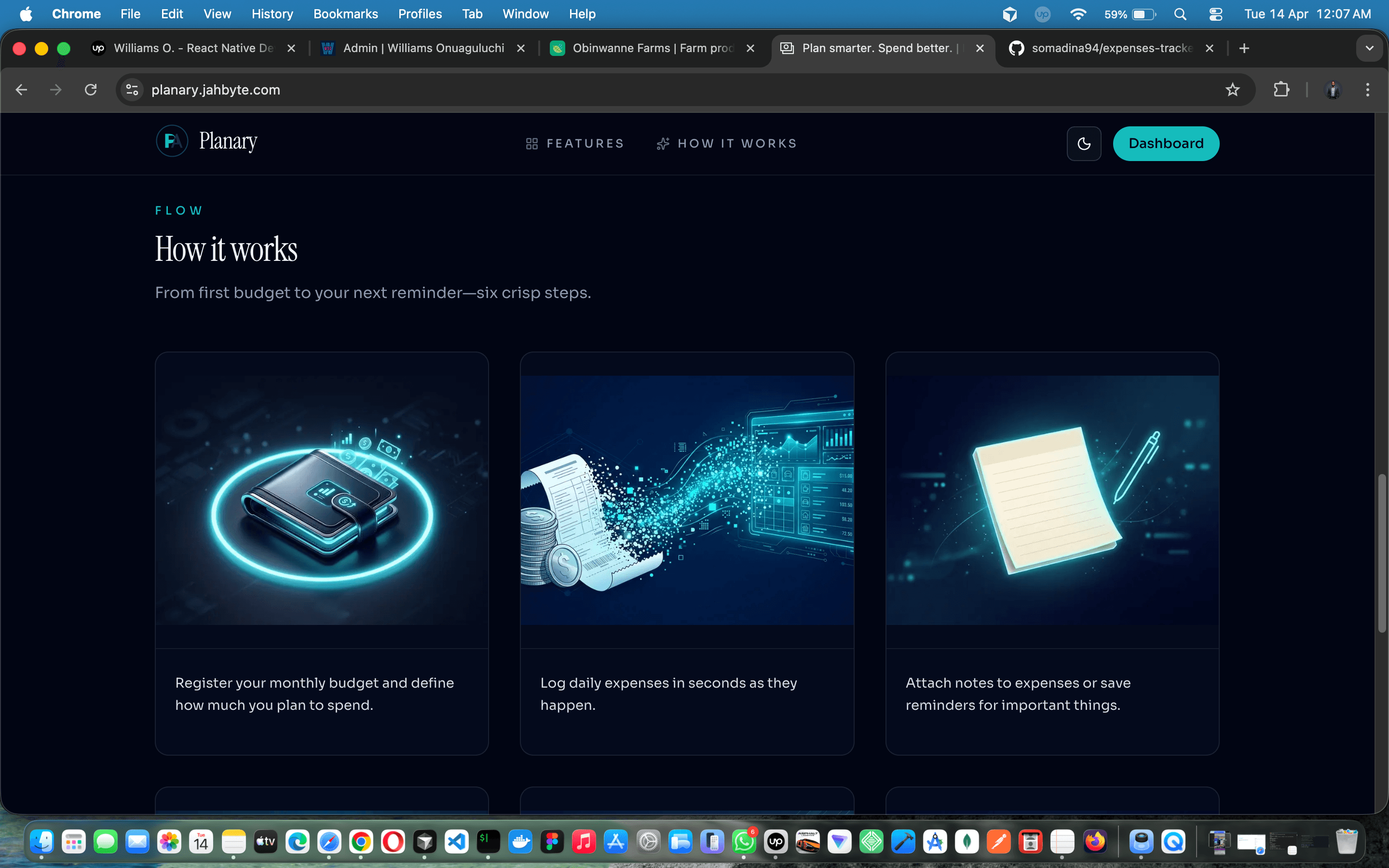Planary — Full-Stack Personal Finance Web App | Next.js, React Query, shadcn/ui, Framer Motion | Budgets, Expenses, Notes & Push Notifications — screenshot 4 of 10